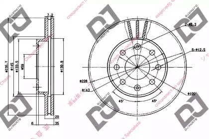 Тормозной диск DJ PARTS BD1278